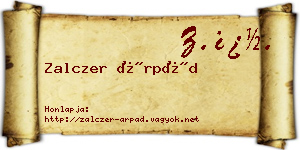 Zalczer Árpád névjegykártya